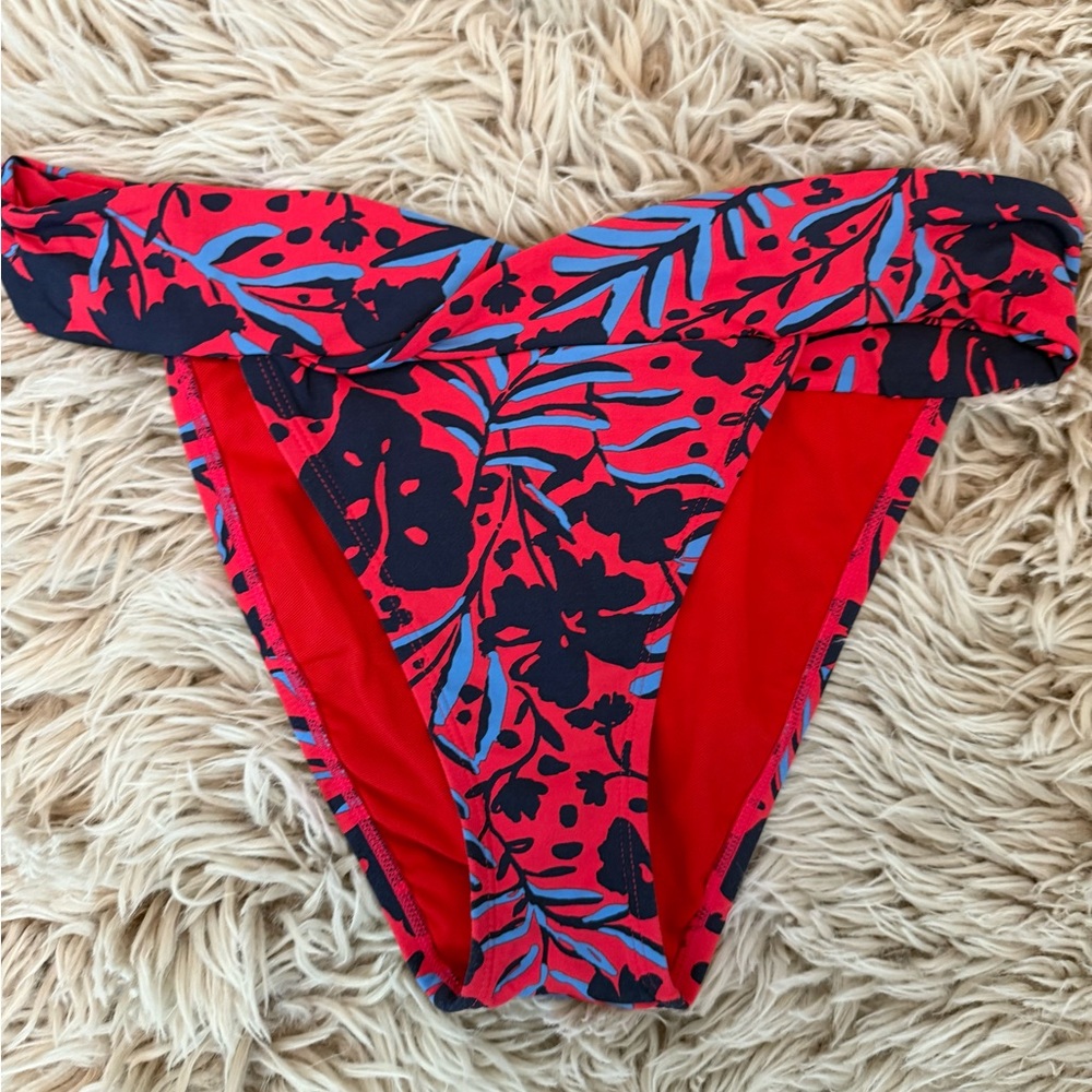 Lilly Pulitzer Red and Blue Floral Bikini Bottom
